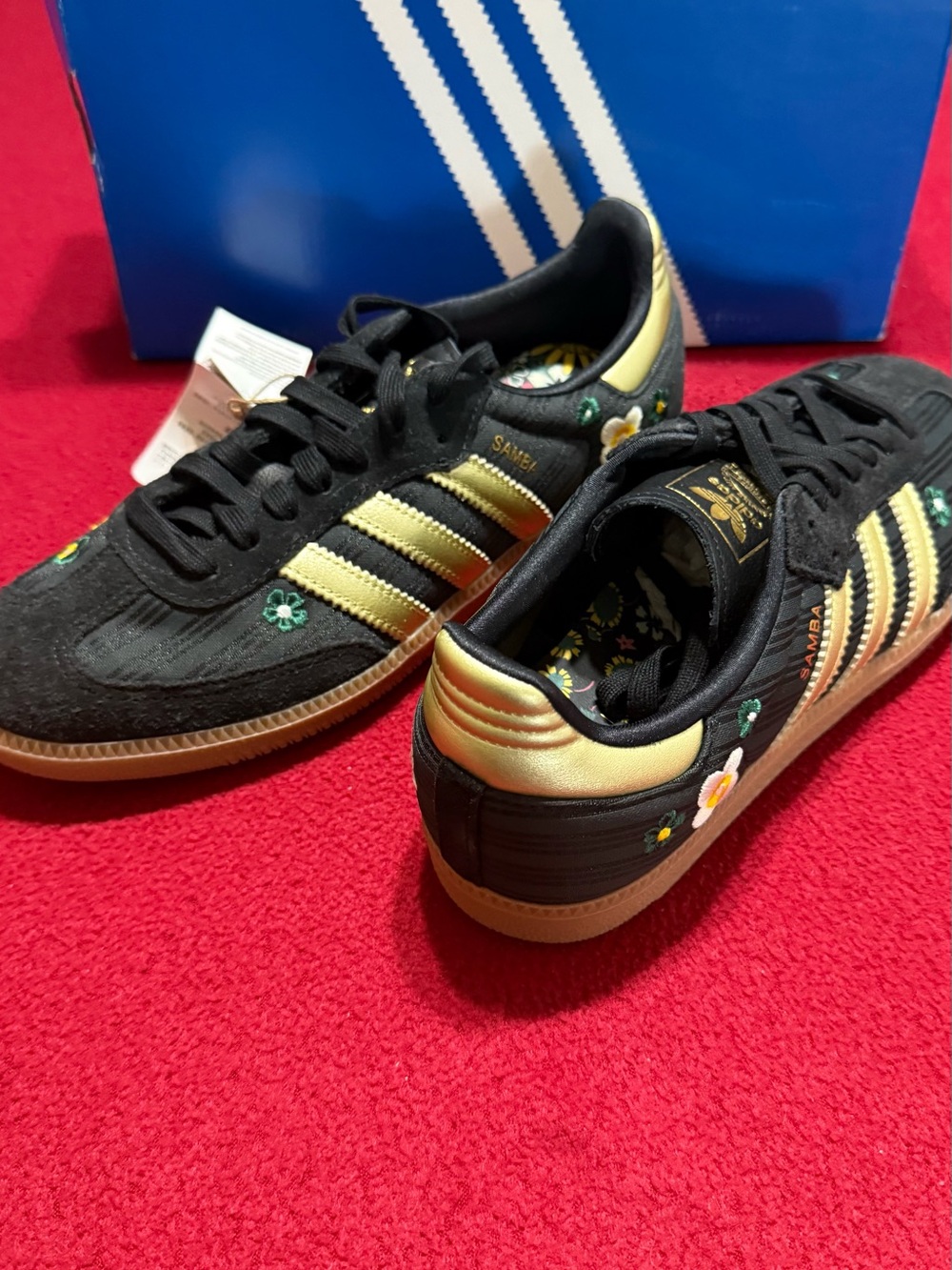 Adidas Samba OG Black Gold Metallic Sneakers US 9.5W / 8.5M